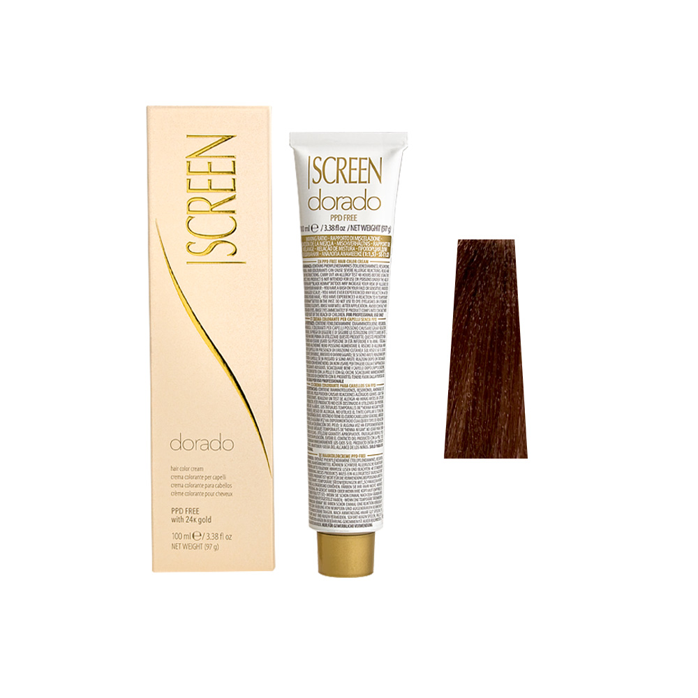 Крем-фарба для волосся перманентна з 24-каратним золотом SCREEN Dorado 8DM (8.35) Cipria Light Вlonde, 100 ml - 1